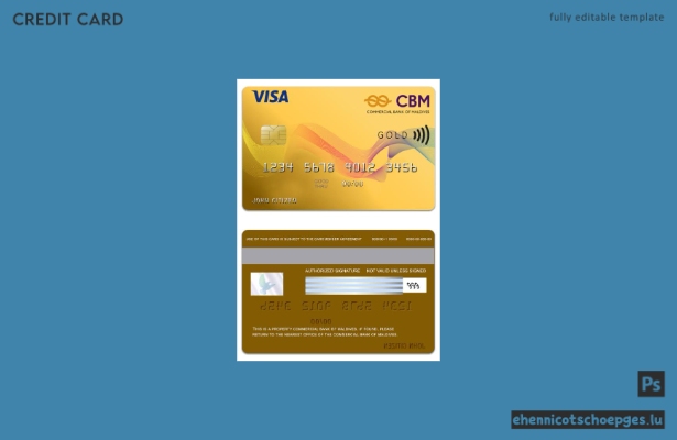 Beispielvorschau der Visa Gold Card der Maldives Commercial Bank of Maldives